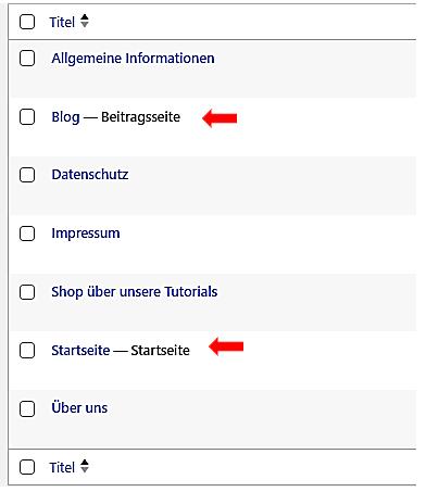 Start und Blogseite 05